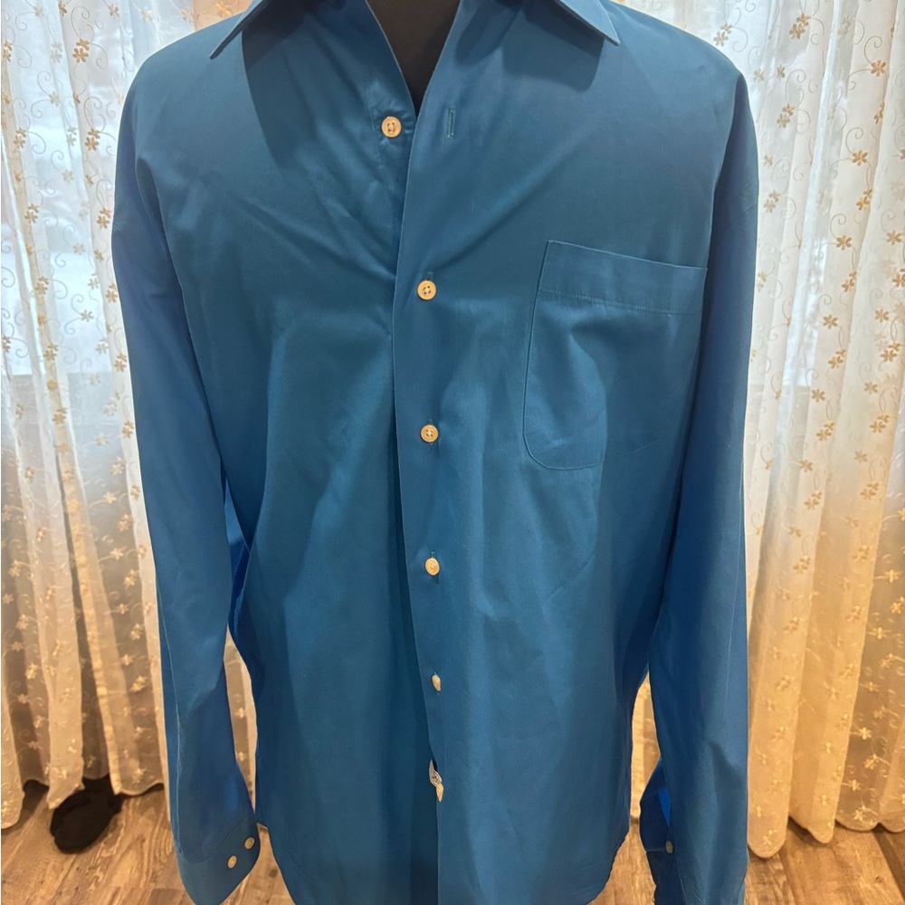 Club Room Vibrant Blue Dress Shirt Bergamo New York L 16-16 1/2 set of 2